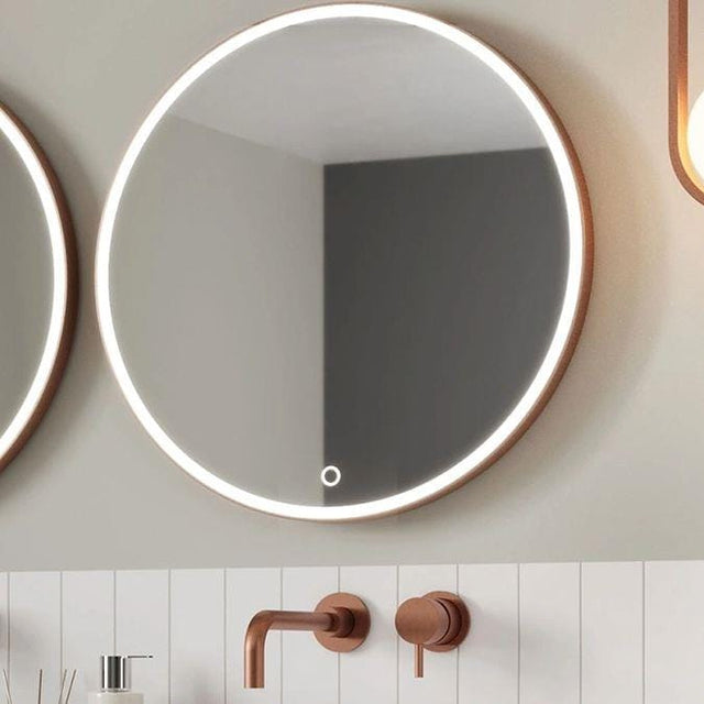 Crosswater Illuminated Mirror 700mm / Brushed Bronze Crosswater Infinity Round Framed LED Illuminated Mirror