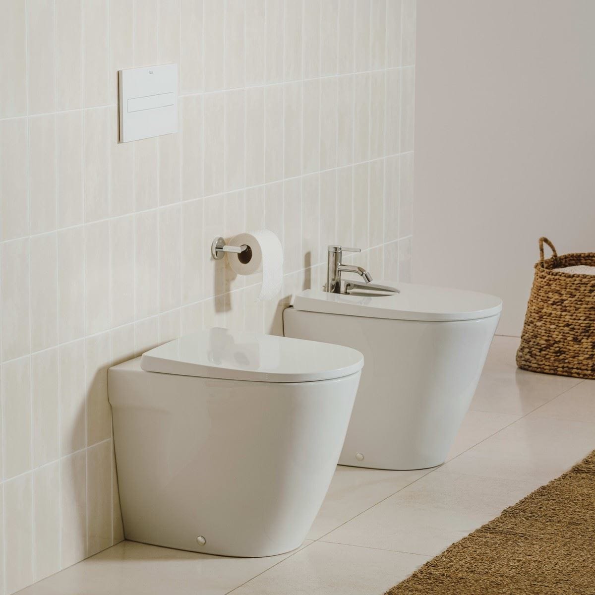 Roca Flush Plate Roca Duplo One PL7 Flush Plate with Square Buttons