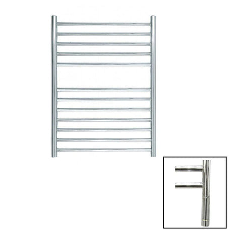 JIS Ladder Rail 700 x 520mm / Polished Chrome / Electric Only with Cylindrical Adjustable Element JIS Sussex Ouse Vertical Stainless Steel Heated Towel Rail