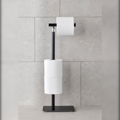 Miller Toilet Roll Holder Matt Black Miller Signature Freestanding Toilet Roll and Spare Roll Holder