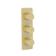 Imex Concealed Shower Valve Brushed Brass Imex Ravine 2 Outlet, 3 Handle Concealed Thermostatic Shower Valve