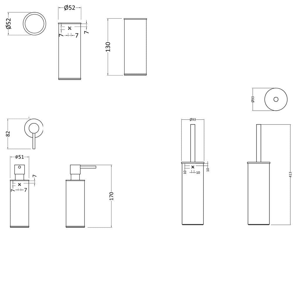 Crosswater Accessory Set Crosswater MPRO Floorstanding Accessory Set