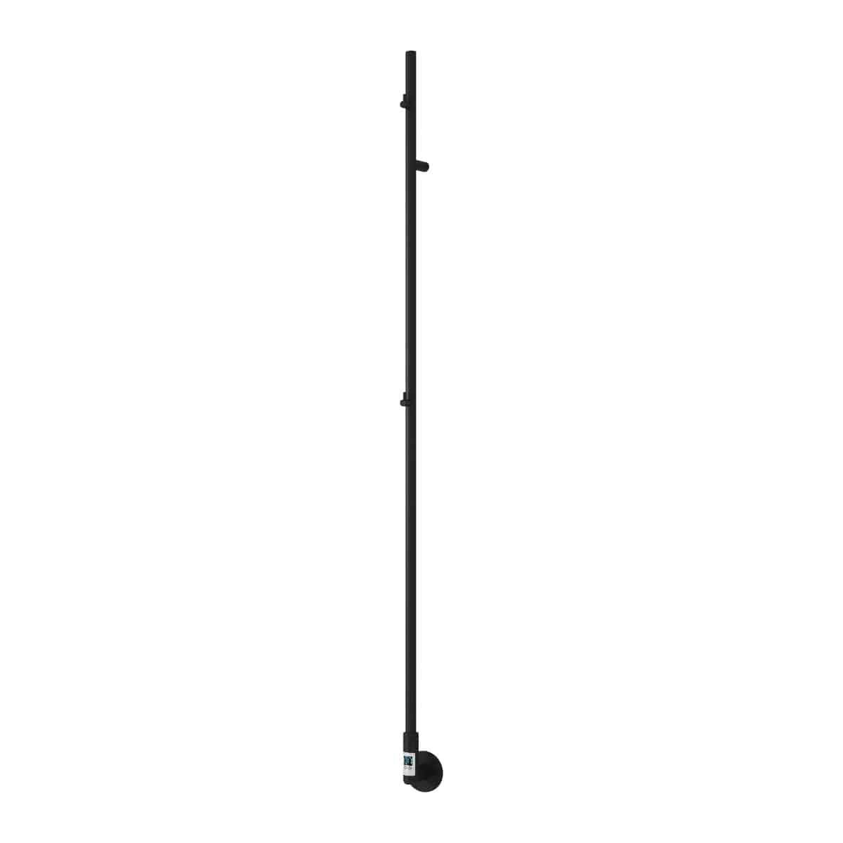 Reina Designer Towel Radiator Matt Black Reina Ines Dry Electric Designer Towel Pole with Digital Timers - 1500 x 22mm