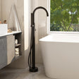 Imex Freestanding Bath Filler Matt Black Imex Ravine Floor Standing Bath Shower Mixer with Hose and Handset