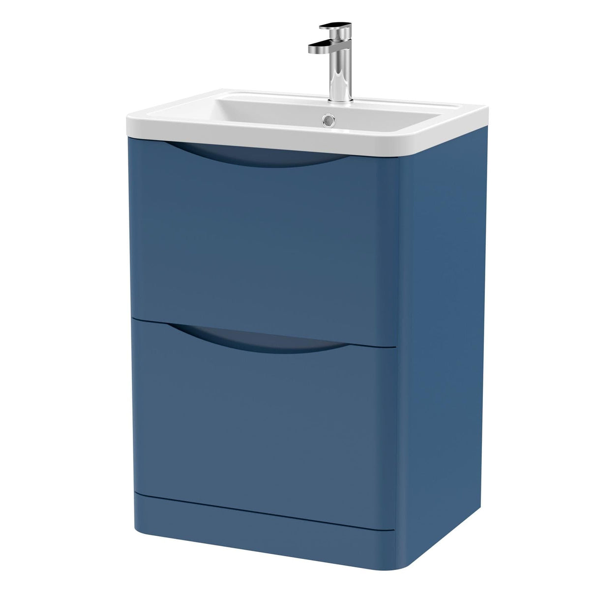 Aquarius Bathrooms Floor Standing Vanity Unit Aquarius Seren 600mm Floor Standing Two Drawer Vanity Unit with Basin