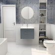 Imex Wall Mounted Vanity Unit Steel Blue / White Imex Croma Wall Mounted Single Drawer 600mm Vanity Unit with 1 Tap Hole Basin