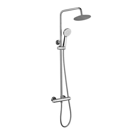 Aquarius Bathrooms Exposed Shower Set Chrome Aquarius RainLux Eco Round Adjustable Exposed Bar Shower System