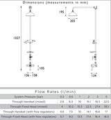 Heritage Shower Set Heritage Trinity Exposed Thermostatic Shower Valve with Shower Head and Fixed Riser Rail Set in Chrome