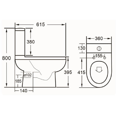 Eastbrook Close Coupled Toilet Eastbrook Dura Close Coupled Toilet with Soft Close Seat