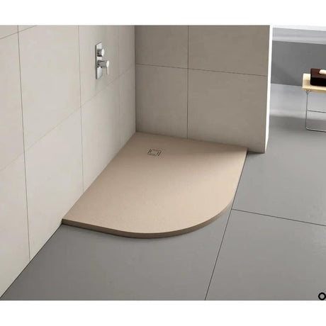 Merlyn Offset Quadrant Shower Tray Sandstone / 1200 x 900 Left Hand Merlyn Truestone Offset Quadrant Shower Tray