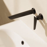 Crosswater Wall Mounted Basin Tap Matt Black Crosswater Foile 2 Hole Wall Mounted Basin Mixer Tap