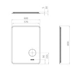 Crosswater Illuminated Mirror Crosswater Svelte Illuminated LED Mirror with Magnifier 600 x 800mm