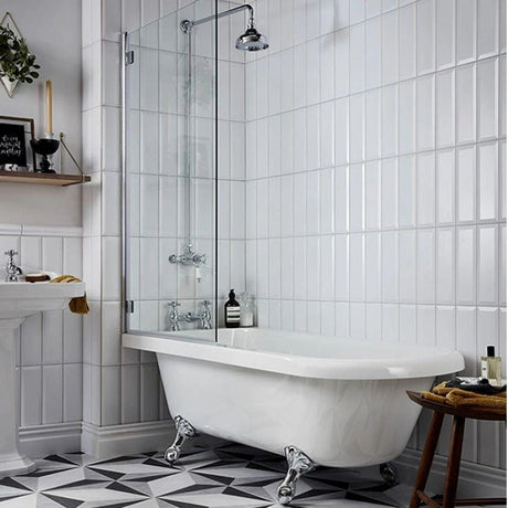 Heritage Roll Top and Slipper Freestanding Bath Left Hand Heritage Tilbury Corner Freestanding Acrylic Singled Ended Bath with Chrome Feet