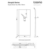 Tissino Rectangle Shower Tray Tissino Giorgio2 Rectangle Shower Tray in Graphite Slate