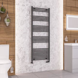 Eastbrook Ladder Rails 1600 x 600 / Central Heating Eastbrook Wendover Straight Heated Towel Rail in Anthracite
