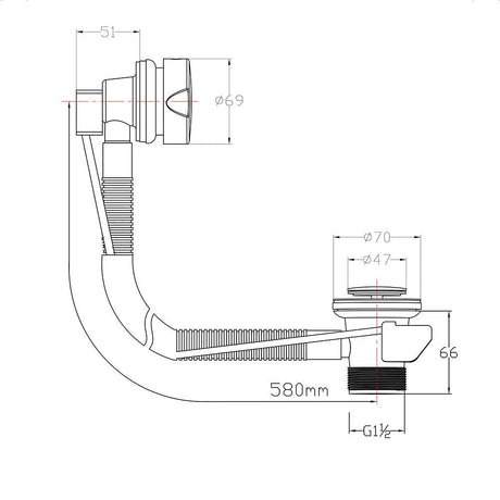 Imex Bath Waste Imex Standard Bath Pop Up Bath Waste