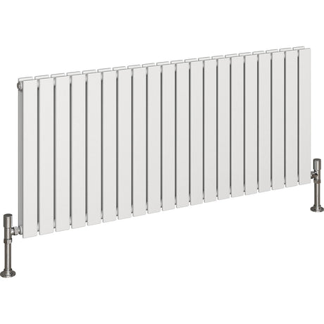 Aquarius Bathrooms Panel Radiator 600 x1470mm / White Aquarius Flat Double Horizontal Panel Radiator