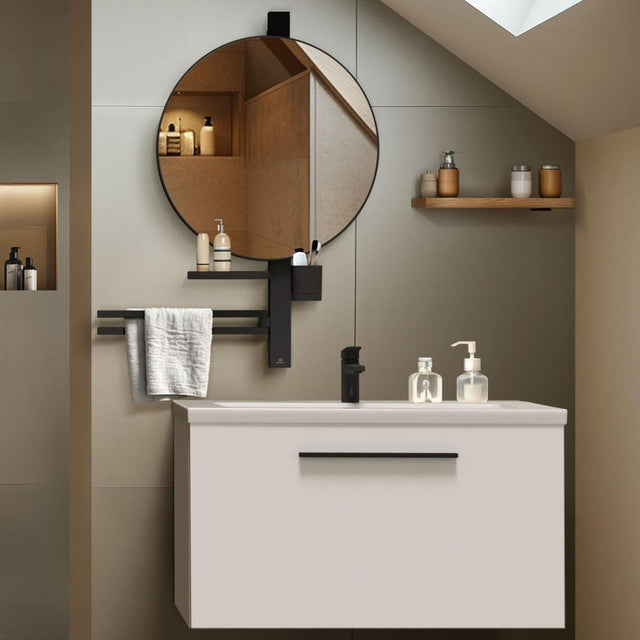 Ideal Standard Cosmetic and Shaving Mirror Silk Black Ideal Standard ALU+ Large Beauty Bar with 500mm Mirror