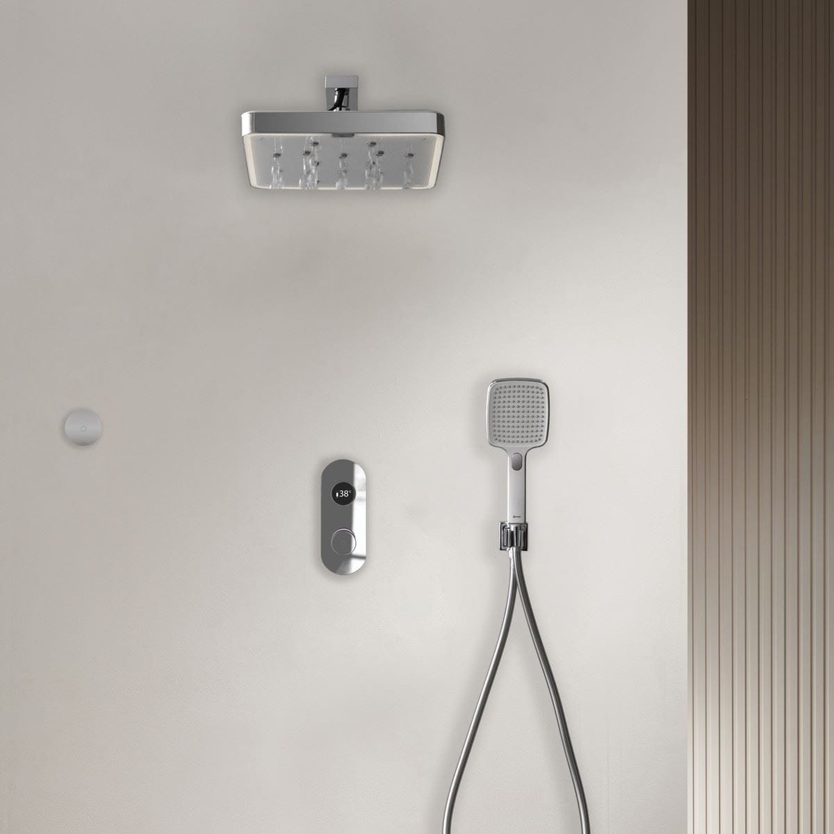 TED Exposed Shower Set Wall Mounted TED Togo Oval BubbleSpa® Complete 2 Outlet Digital Shower Kit with Wireless Button