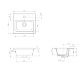 Saneux Cloakroom Vanity Unit Saneux Uni 400mm Wall Mounted One Door Vanity Unit with Basin