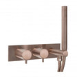 JTP Concealed Shower Set Brushed Bronze JTP VOS 2 Outlet, 2 Handle, Horizontal Concealed Thermostatic Shower Valve with Handset