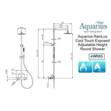 Aquarius Bathrooms Exposed Shower Set Aquarius RainLux Cool Touch Adjustable Round Exposed Shower Valve and Kit