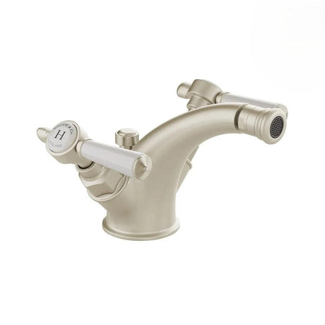 Vado Bidet Tap Brushed Nickel Booth & Co. Axbridge Lever Mono Bidet Mixer Tap with Pop-Up Waste