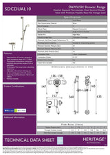 Heritage Exposed Shower Set Heritage Dawlish Exposed Shower Valve with Premium Flexible Riser Kit and Handset in Vintage Gold