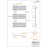 Eastbrook Ladder Rail Eastbrook Hurley Vertical Straight Heated Towel Rail - 800 x 600mm - Chrome