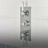 Vado Concealed Shower Valve Chrome Booth & Co. Axbridge 2 Outlet, 3 Handle Concealed Thermostatic Shower Valve