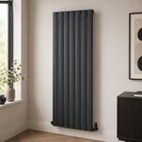 Aquarius Bathrooms Column Radiator 1800 x660mm / Black Aquarius Wave Verical Panel Radiator