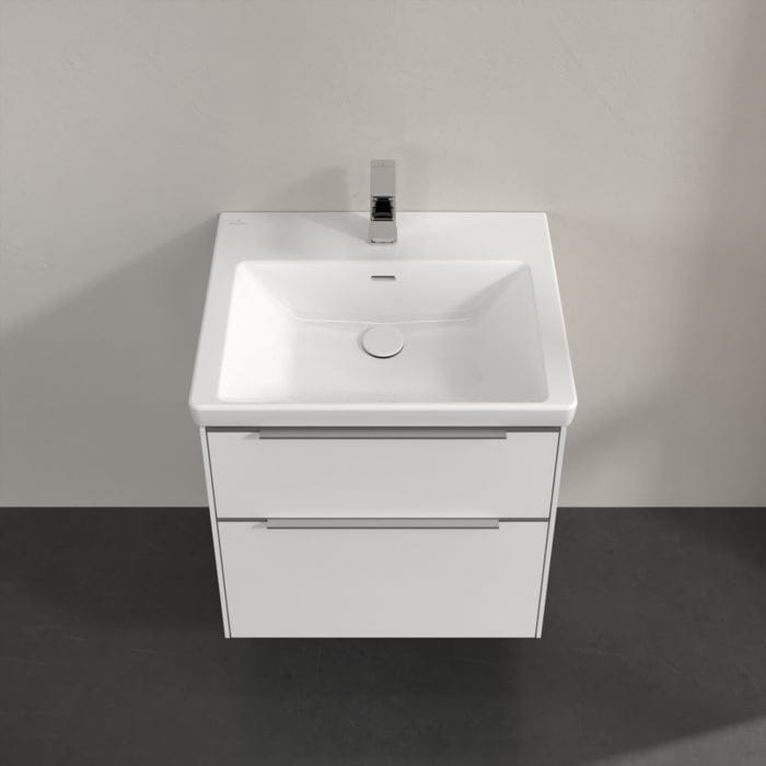 Villeroy & Boch Wall Mounted Vanity Unit Villeroy & Boch Subway 3.0 Wall Hung 600mm Two Drawer Vanity Unit with Basin