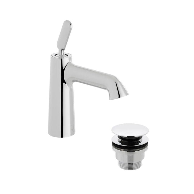 VADO Mono Basin Tap Vado Arrondi Mono Basin Mixer Tap with Universal Waste - Chrome - ARR-100/CC-CP
