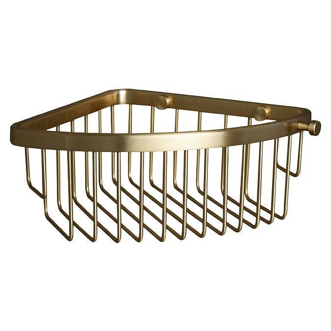 Miller Basket Miller Signature Corner Shower Basket in Brushed Brass