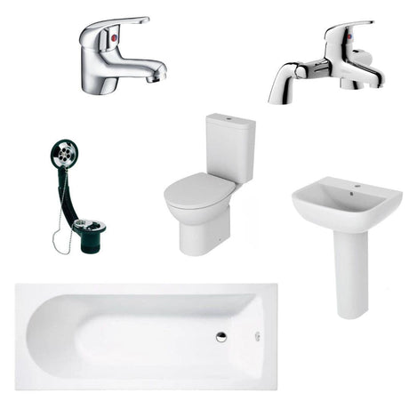 Aquarius Complete Bathroom Suite Aquarius Urbano Complete Bath Suite (with Single Ended 1700mm Bath)