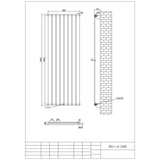 Aquarius Bathrooms Panel Radiator Aquarius Flat Single Vertical Radiator