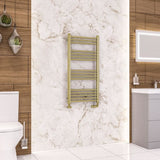 Eastbrook Ladder Rail 1000 x 500 / Central Heating Eastbrook Wendover Straight Heated Towel Rail in Brushed Brass