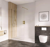 Aquarius Bathrooms Wetroom Panel Brushed Brass / 465 x 2000mm Aquarius Coniston Wetroom 8mm Panel with Fittings