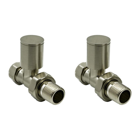 Reina Radiator Valve Brushed Reina Portland Straight Radiator Valves