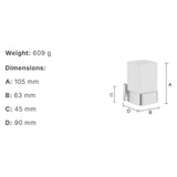 Smedbo Toothbrush Holder Smedbo Ice Square Tumbler with Holder in Chrome