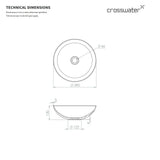 Crosswater Circus Medium Countertop Basin 390mm in White