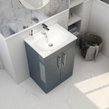 Imex Floor Standing Vanity Unit Imex Croma Floor Standing Double Door 600mm Vanity Unit with 1 Tap Hole Basin