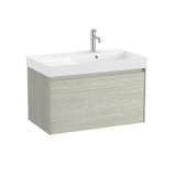 Roca Wall Mounted Vanity Unit White Oak / Right Hand Roca Ona 800mm Wall Mounted One Drawer Vanity Unit with Basin
