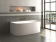 Aquarius Back to Wall Freestanding Baths Aquarius Garda Back to Wall Freestanding Stone Bath in Gloss White 1580mm