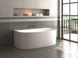 Aquarius Back to Wall Freestanding Baths Aquarius Garda Back to Wall Freestanding Stone Bath in Gloss White 1580mm