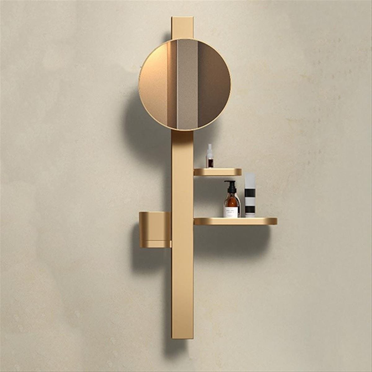Ideal Standard Cosmetic and Shaving Mirror Brushed Bronze Ideal Standard ALU+ Small Beauty Bar with Mirror