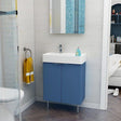 Imex Floor Standing Vanity Unit Matt Blue Imex Blade Floor Standing  600mm Double Door Vanity Unit with Basin