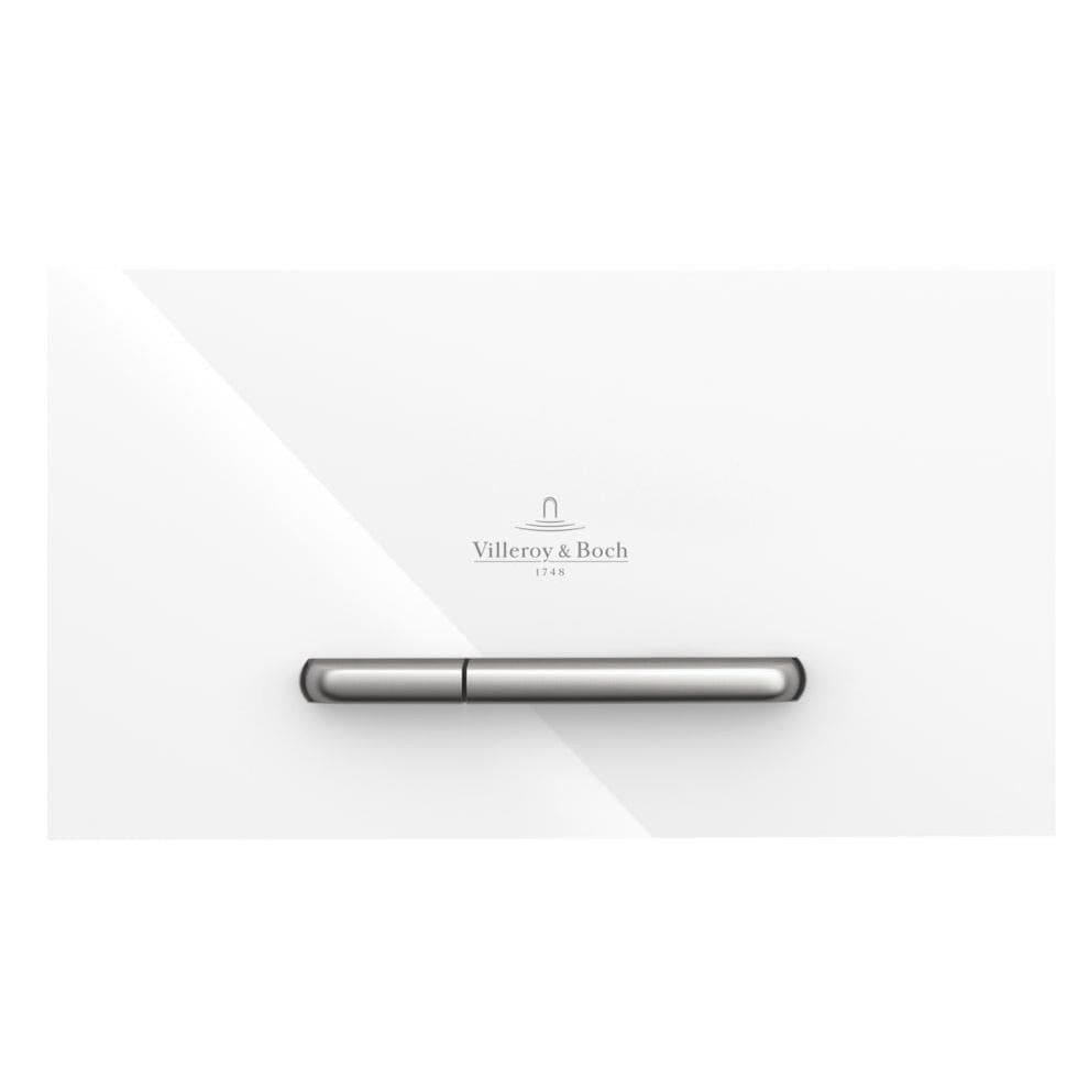 Villeroy and Boch Flush Plate Glossy White Villeroy & Boch ViConnect 300G Glass Flush Plate