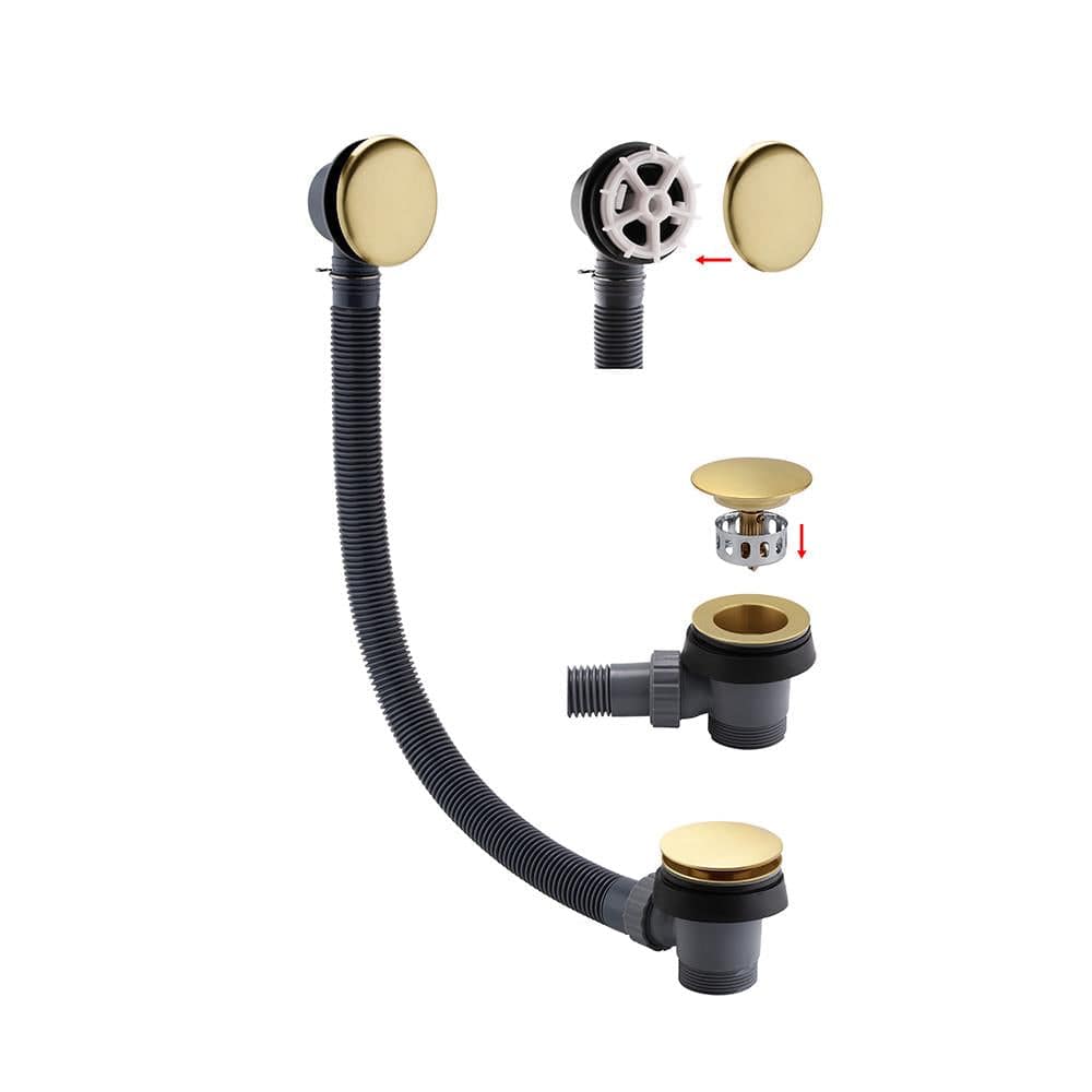 Imex Bath Waste Brushed Brass Imex Hair Catch Easy Clean Large Dome Clicker Bath Waste