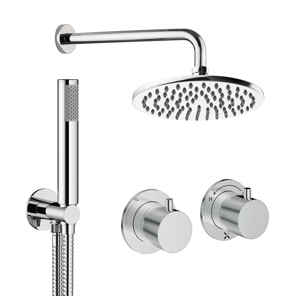 UK Bathroom Store Concealed Shower Set Crosswater Module Shower Set 1 with Fixed Head and Pencil Handset